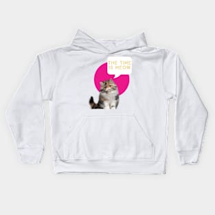 The time is meow Kids Hoodie